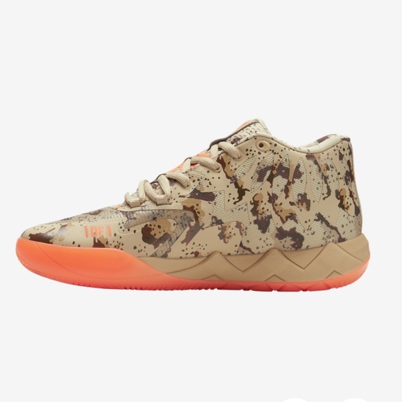 Puma Other - Puma Men's La Melo MB.01 Mid Athletic Shoes-Pale Khaki Digital Camo & Orange